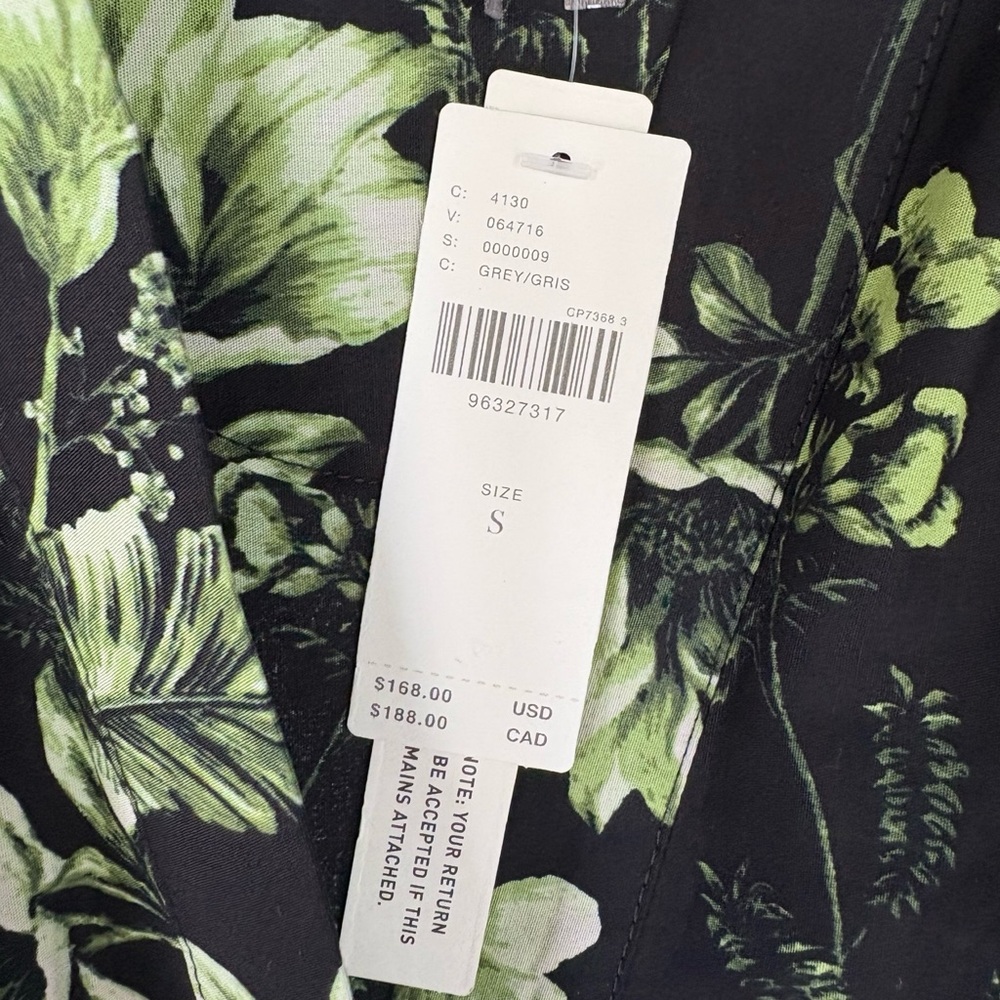 Anthropologie Black Floral Maxi Dress with Green and Cream Print - Picture 11 of 12